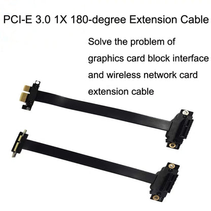 PCI-E 3.0 1X 180-degree Graphics Card Wireless Network Card Adapter Block Extension Cable, Length: 15cm -  by buy2fix | Online Shopping UK | buy2fix