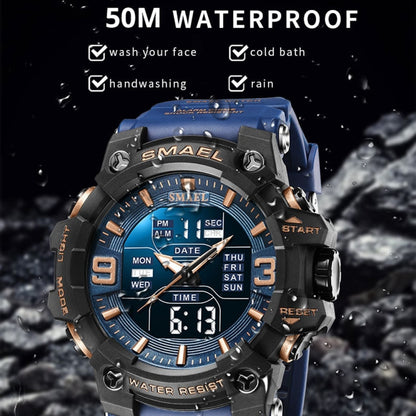 SMAEL 8049 Waterproof Sports Watch Men Multi-function Night Light Electronic Watch(Transparent Gray) - Leather Strap Watches by SMAEL | Online Shopping UK | buy2fix