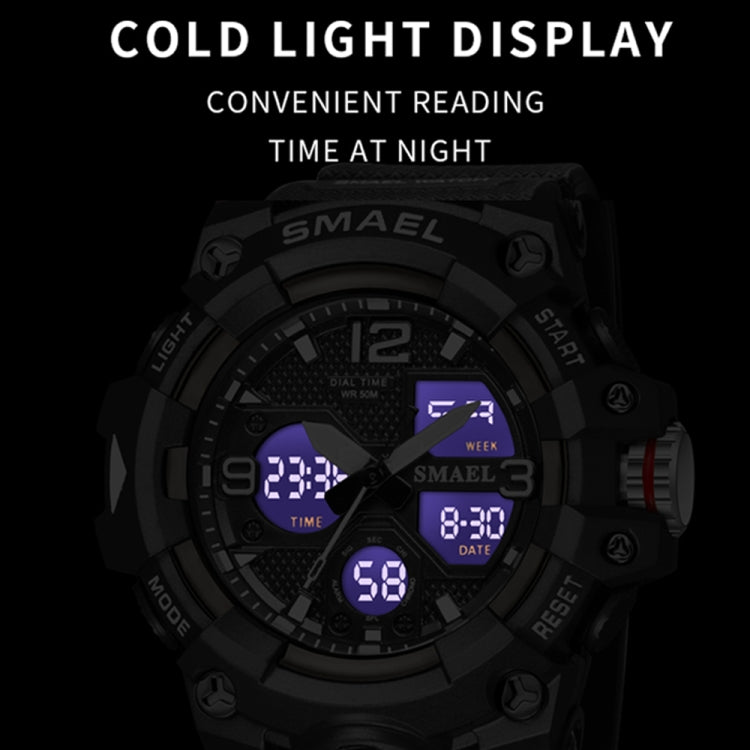 SMAEL 8008 Outdoor Sports Multifunctional Waterproof Luminous Men Watch(Black) - LED Digital Watches by SMAEL | Online Shopping UK | buy2fix