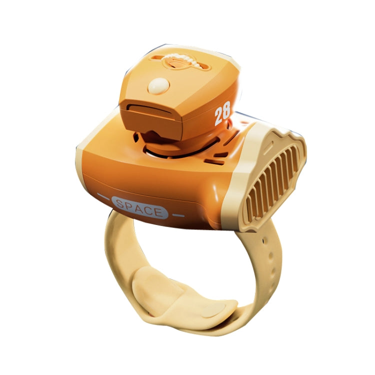 Children Spaceship Cartoon Watch Fan Projection USB Portable Bladeless Wrist Fan(Orange) - Consumer Electronics by buy2fix | Online Shopping UK | buy2fix