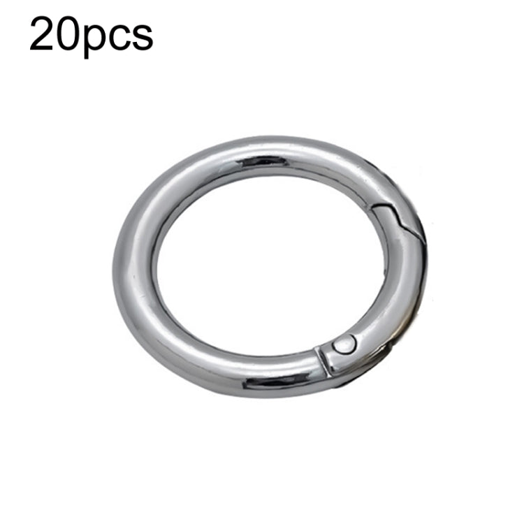 20pcs Zinc Alloy Spring Ring Metal Open Bag Webbing Keychain, Specification: 5 Points Silver - In Car by buy2fix | Online Shopping UK | buy2fix