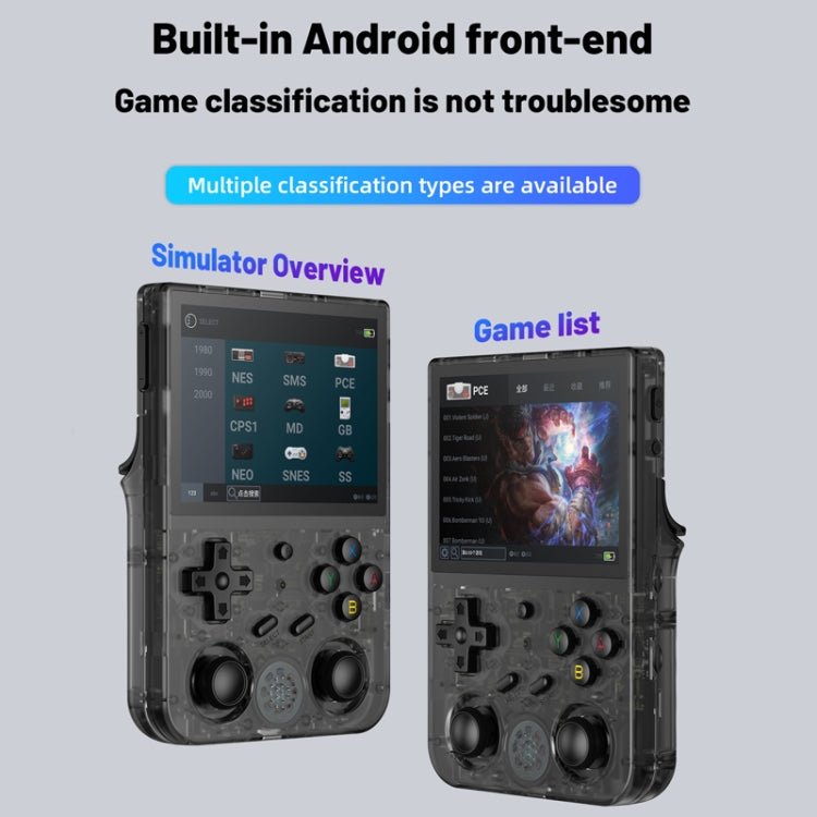 ANBERNIC RG353V  3.5 Inch Wireless Game Box Android 11 Linux OS Handheld Game Console 64G 15,000 games(Transparent Black) - Pocket Console by ANBERNIC | Online Shopping UK | buy2fix