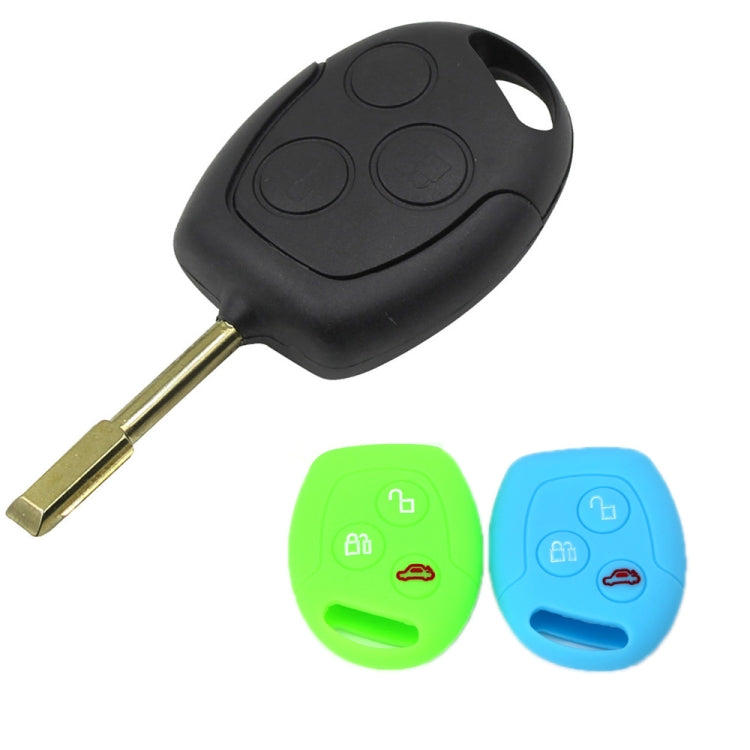 For Ford Transit/Focus 2pcs 3-Button Silicone Key Protector(Rose Red) - In Car by buy2fix | Online Shopping UK | buy2fix