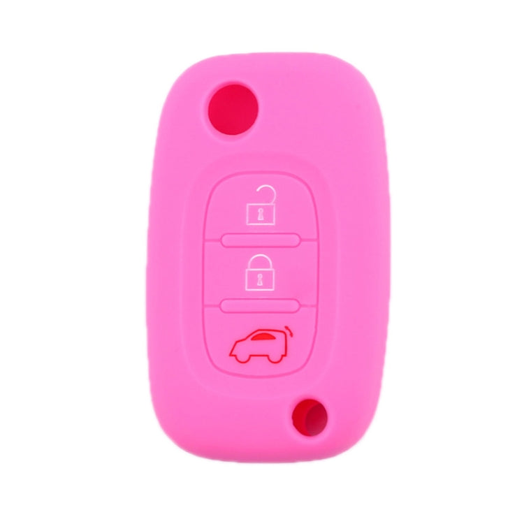 For Mercedes-Benz Smart Folding 2pcs 3 Button Silicone Key Case(Pink) - In Car by buy2fix | Online Shopping UK | buy2fix