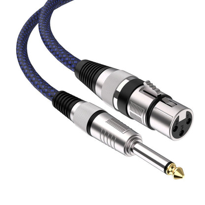 3m Blue and Black Net TRS 6.35mm Male To Caron Female Microphone XLR Balance Cable -  by buy2fix | Online Shopping UK | buy2fix