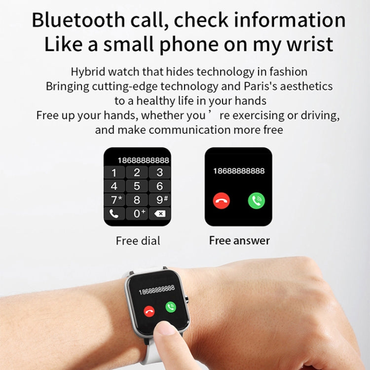H10 1.69 inch Screen Bluetooth Call Smart Watch, Support Heart Rate/Blood Pressure/Sleep Monitoring, Color: Grey - Smart Wear by buy2fix | Online Shopping UK | buy2fix