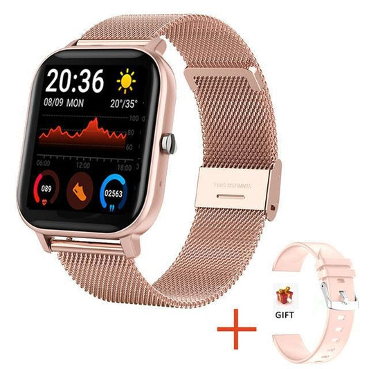 H10 1.69 inch Screen Bluetooth Call Smart Watch, Support Heart Rate/Blood Pressure/Sleep Monitoring, Color: Gold Net+Silicone - Smart Wear by buy2fix | Online Shopping UK | buy2fix