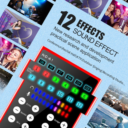 NC-A1 Bluetooth 5.0 Sound Card 12 Kinds Of Sound Effects Support Real-Time Monitoring - Live Sound Effects Processors by buy2fix | Online Shopping UK | buy2fix