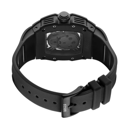 BAOGELA 224141 Hollow Skull Luminous Sports 304 Stainless Steel Silicone Men Watch(Black Shell Black Face Red Belt) - Silicone Strap Watches by BAOGELA | Online Shopping UK | buy2fix