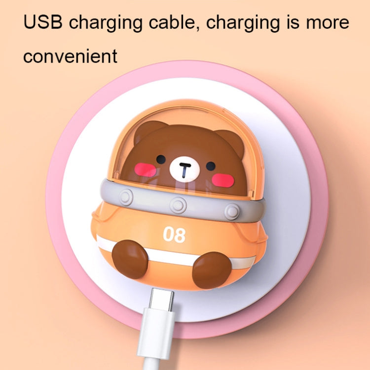 CS1327 Small USB Charging Cartoon Hanging Neck Fan Portable Leafless Silent Mini Fan(Dinosaur) - Electric Fans by buy2fix | Online Shopping UK | buy2fix
