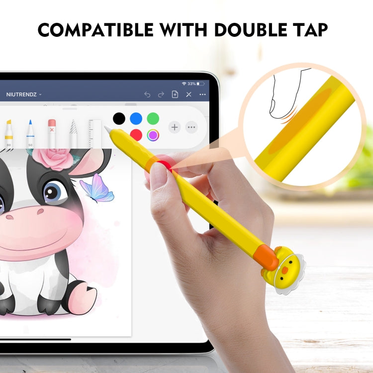 For Apple Pencil 2 AhaStyle PT-LC129 Pen Case Cartoon Silicone Protective Case(Cat Palm) - Pencil Accessories by AhaStyle | Online Shopping UK | buy2fix