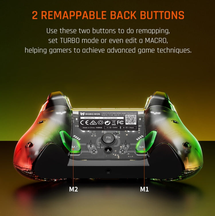 BIGBIGWON C1 S+R90 RGB Light Wired Gamepad Controller For PC/Switch - Gamepads by buy2fix | Online Shopping UK | buy2fix