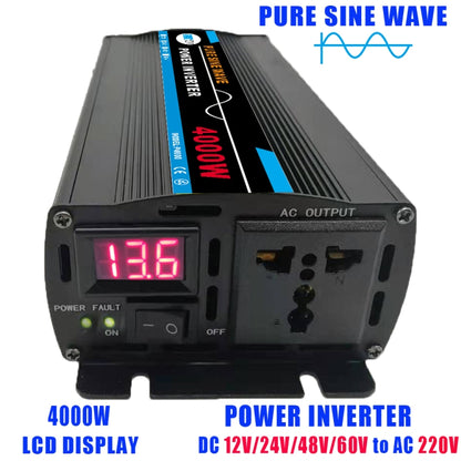 4000W 60V to 220V High Power Car Pure Sine Wave Inverter Power Converter - Pure Sine Wave by buy2fix | Online Shopping UK | buy2fix