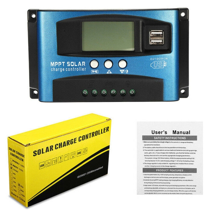 YCX-003 30-100A Solar Charging Controller with LED Screen & Dual USB Port Smart MPPT Charger, Model: 12/24V 50A - Others by buy2fix | Online Shopping UK | buy2fix