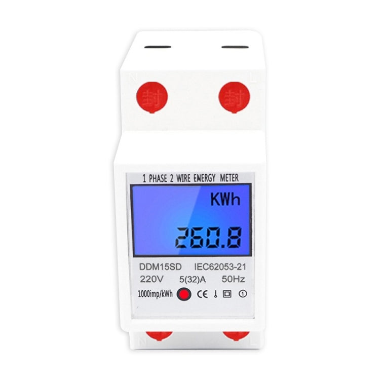 DDM15SD 10 (40) A Single-phase Multi-function Rail Meter with Backlight LCD Display - Current & Voltage Tester by buy2fix | Online Shopping UK | buy2fix
