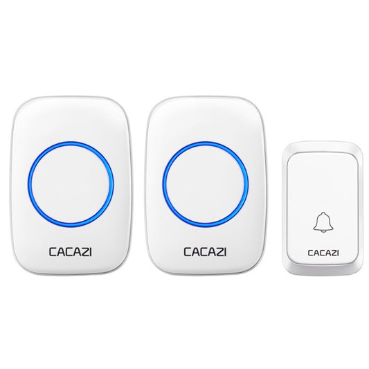 CACAZI A06-DC 1 to 2 Battery Smart Home Wireless Waterproof Doorbell(White) - Wireless Doorbell by CACAZI | Online Shopping UK | buy2fix