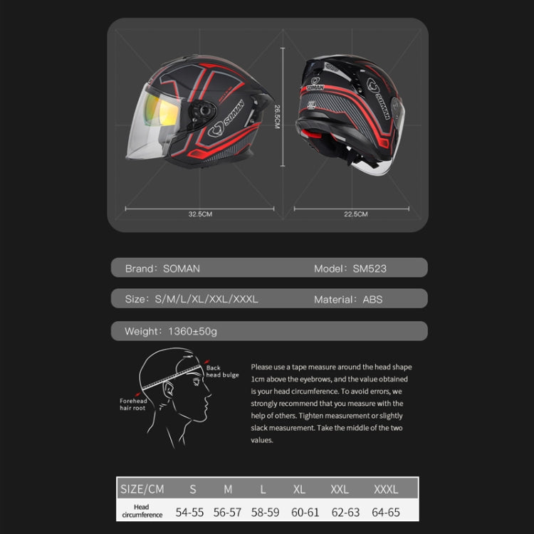 SOMAN Motorcycle Electric Bicycle Dual Lens Riding Helmet, Size: S(Cement Gray) - Helmets by SOMAN | Online Shopping UK | buy2fix