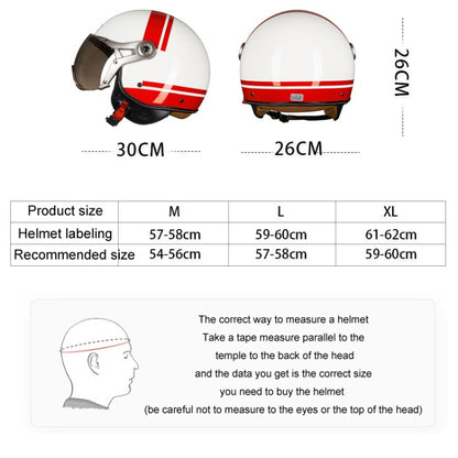 GXT Electric Vehicle Half Cover Helmet Four Seasons Retro Helmet, Size: L(Bright Black Flower) - Helmets by GXT | Online Shopping UK | buy2fix