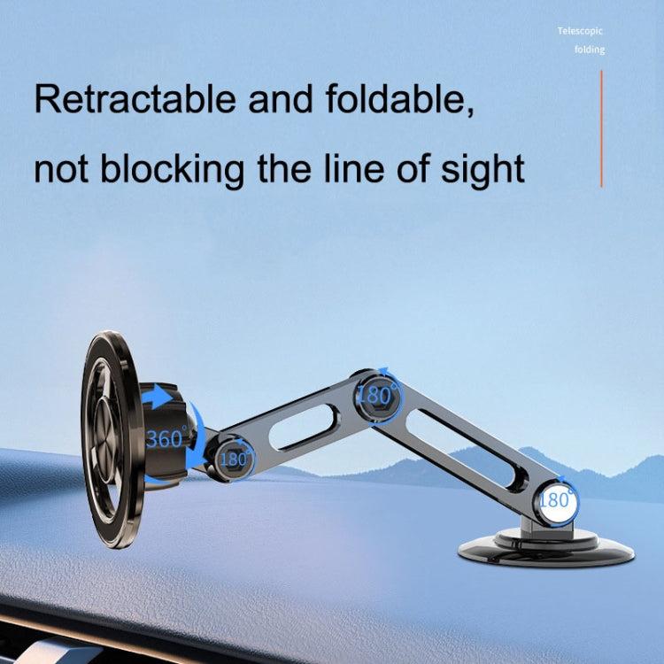 Magsafe Magnetic Mobile Phone Bracket Metal Car Navigation Folding Bracket(Black) - Car Holders by buy2fix | Online Shopping UK | buy2fix