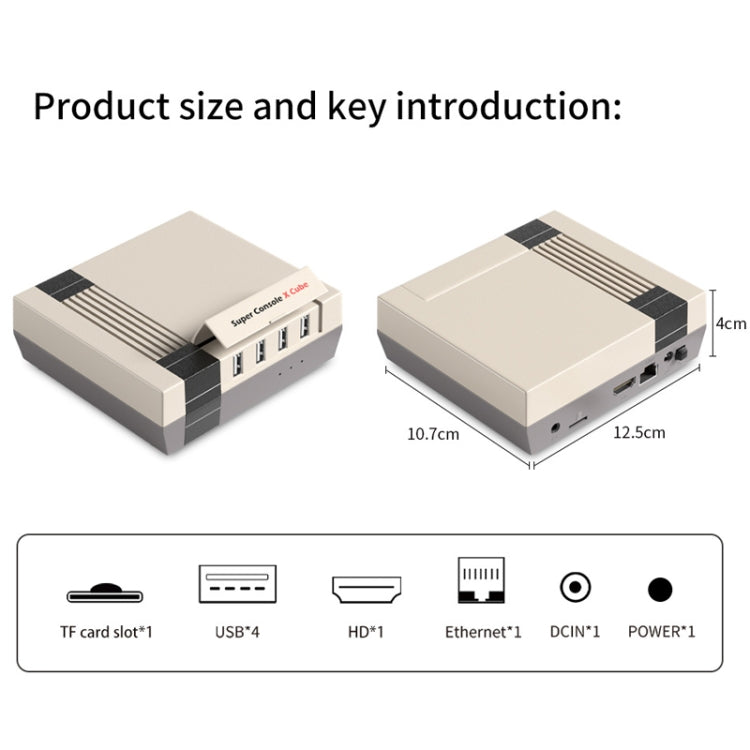 Super Console X Cube Wired Retro TV Video Game Console Built-in 50+ Emulators,EU Plug 128G 41000+Games 4 Handles - Pocket Console by buy2fix | Online Shopping UK | buy2fix