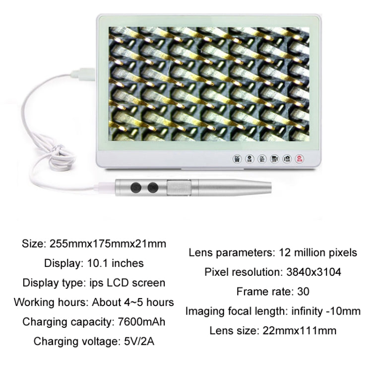 5 Million Digital Electron Microscope Magnifying Dermatoscope, Specification: B008 Waterproof+10 inch Screen - Digital Microscope by buy2fix | Online Shopping UK | buy2fix