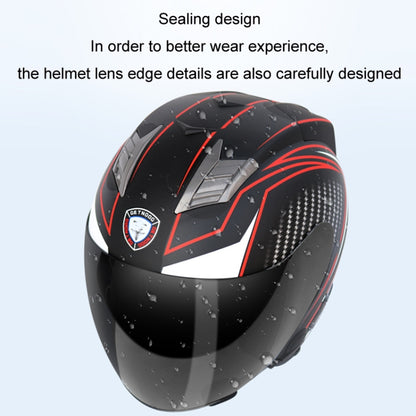 KUQIBAO Motorcycle Smart Bluetooth Sun Protection Double Lens Safety Helmet, Size: L(Bright Black+Gray Tail) - Helmets by KUQIBAO | Online Shopping UK | buy2fix