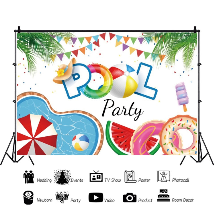 80x120cm Summer Pool Party Decoration Backdrop Swimming Ring Photography Background Cloth(11418489) -  by buy2fix | Online Shopping UK | buy2fix