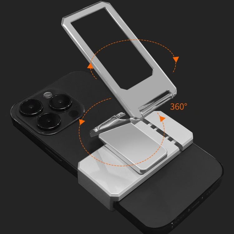 Back Clip Double Ring Magnetic Metal Folding Phone Bracket Desktop Lazy Ring Phone Holder(Black) - Ring Holder by buy2fix | Online Shopping UK | buy2fix