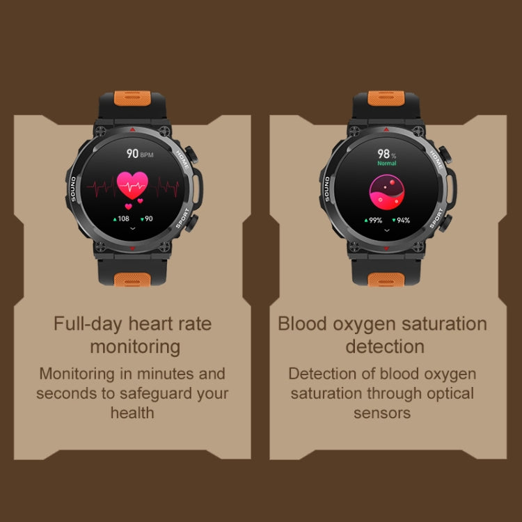 S56T Heart Rate/Blood Oxygen/Sleep Monitoring Bluetooth Call Outdoor Waterproof Smart Watch(Gold) - Smart Watches by buy2fix | Online Shopping UK | buy2fix