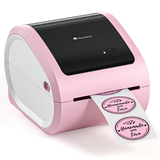 Phomemo D520-BT Bluetooth Thermal Shipping Label Printer Wireless Desktop Printer For Barcode Address Labels, Size: US(Pink White) - Printer by Phomemo | Online Shopping UK | buy2fix