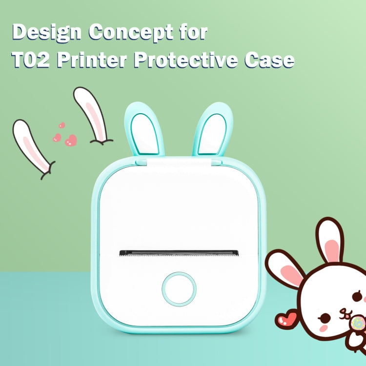 For Phomemo T02 Printer Silicone Protective Case(White Rabbit Ear) - Printer Accessories by buy2fix | Online Shopping UK | buy2fix