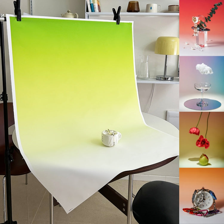 78x104cm Gradient Background Paper Photography Portrait Photo Props(Green Lotus) - Gradient Color by buy2fix | Online Shopping UK | buy2fix