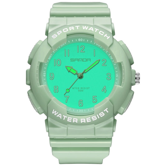 SANDA Small Fresh Digital All-match Waterproof Luminous Student Watch(Matcha Green) - LED Digital Watches by SANDA | Online Shopping UK | buy2fix