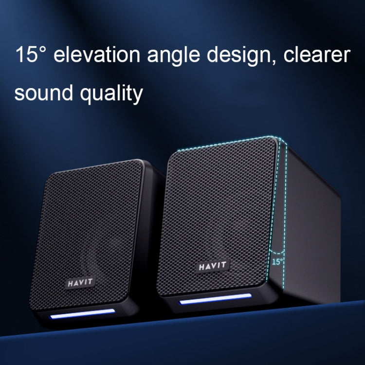 Havit A20 Plus Colorful Ambient Light Wired Computer Audio Stereo Surround Sound Speaker, Style: Black -  by Havit | Online Shopping UK | buy2fix