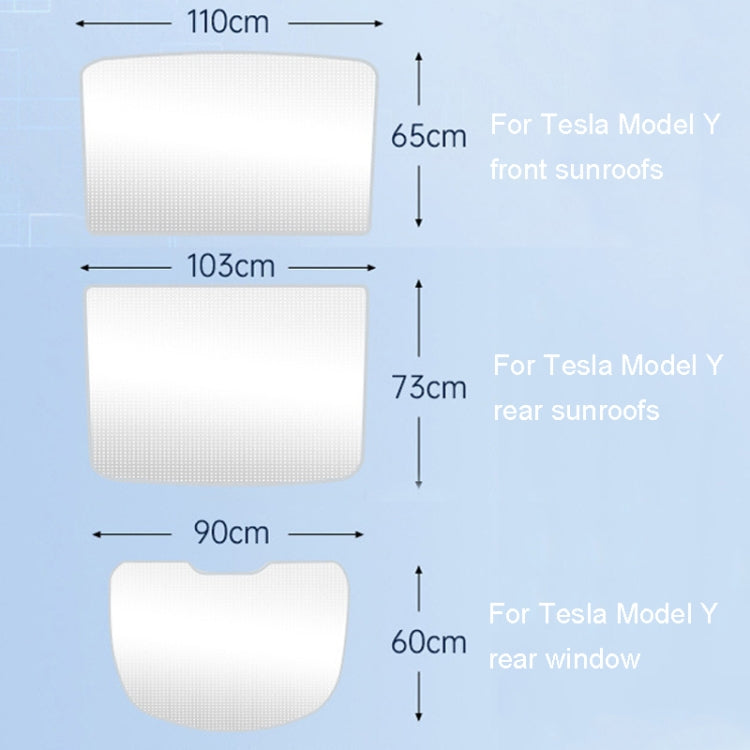 2pcs /Set For Tesla Model Y Ice Crystal Sunshade Car Roof Front And Rear Sunroof Shade(Beige) - Window Foils & Solar Protection by buy2fix | Online Shopping UK | buy2fix