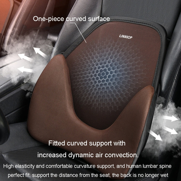 LINXICP 3 In 1 Car Seat Lumbar Cushion Summer Special Memory Foam Breathable Car Back Pad(Gray) - Seat Accessories by LINXICP | Online Shopping UK | buy2fix