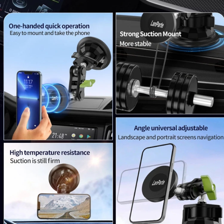 Lanparte Magnetic Car Phone Holder Adjustable Suction Cup Navigation Stand RBA-M01NLB - Car Holders by Lanparte | Online Shopping UK | buy2fix