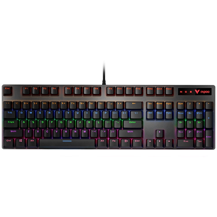 Rapoo V500 PRO Mixed Light 104 Keys Desktop Laptop Computer Game Esports Office Home Typing Wired Mechanical Keyboard(Green Shaft) - Wired Keyboard by Rapoo | Online Shopping UK | buy2fix