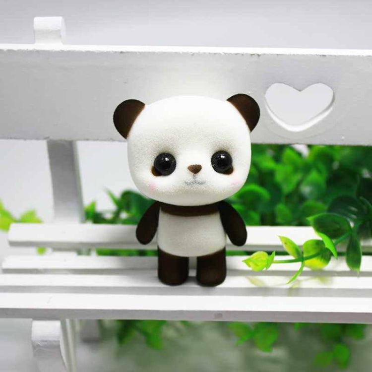 Little Cute PVC Flocking Animal Panda Dolls Birthday Gift Kids Toy, Size: 4.5*3.5*6cm(Black White) - Soft Toys by buy2fix | Online Shopping UK | buy2fix