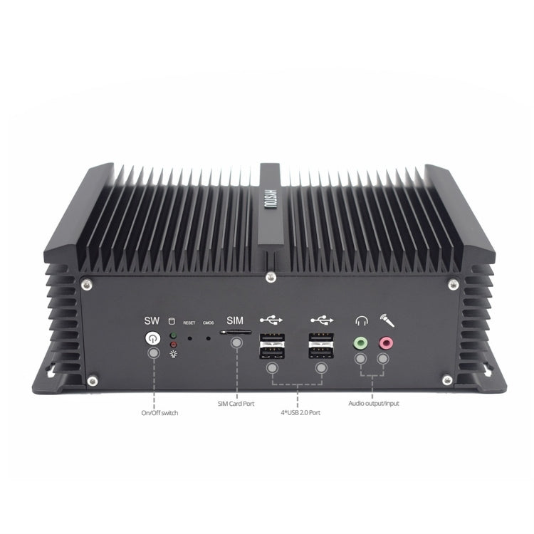 HYSTOU P12-I5-8250U Fanless Mini PC Intel Core i5-8250U Processor Quad Core up to 1.6GHz, RAM: 8G, ROM: 128G, Support Win 7 / 8 / 10 / Linux(Black) - Barebone Mini PCs by HYSTOU | Online Shopping UK | buy2fix