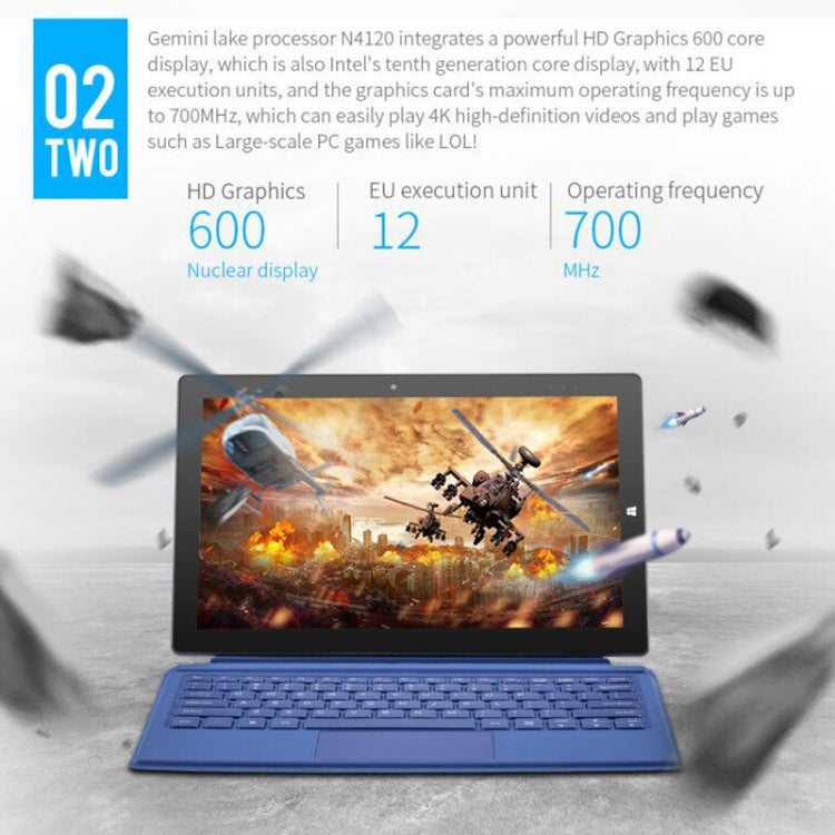 PiPO W11 2 in 1 Tablet PC, 11.6 inch, 8GB+128GB+128GB SSD, Windows 10 System, Intel Gemini Lake N4120 Quad Core Up to 2.6GHz, with Keyboard & Stylus Pen, Support Dual Band WiFi & Bluetooth & Micro SD Card - PiPO by PiPo | Online Shopping UK | buy2fix