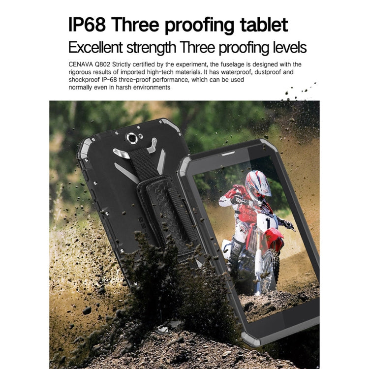CENAVA-Q802 Triple Proofing Tablet PC, 8.0 inch, 4GB+64GB, Support Google Play, 4G Phone Call, IP68 Waterproof Shockproof Dustproof, Android 9.0, MTK6762 Octa Core 2.0GHz, Support OTG/GPS/NFC/WiFi/BT/TF Card(Black) - CENAVA by CENAVA | Online Shopping UK | buy2fix
