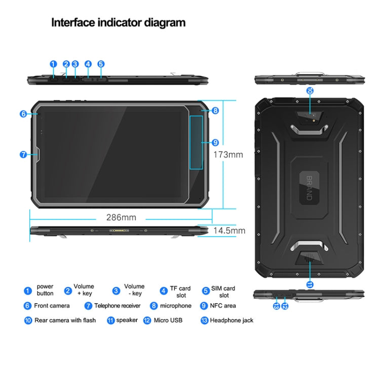 CENAVA Q10 4G Rugged Tablet, 10.1 inch, 3GB+32GB, IP68 Waterproof Shockproof Dustproof, Android 7.0, MT6753 Octa Core 1.3GHz-1.5GHz, Support OTG/GPS/NFC/WiFi/BT/TF Card(Black) - CENAVA by CENAVA | Online Shopping UK | buy2fix