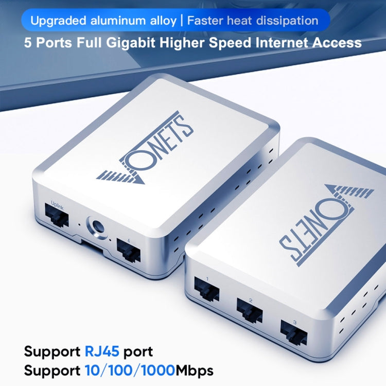 VONETS VS500 5 Ports Ethernet Gigabit Switch with DC Adapter + Rail Fixing Buckle Set - Switch by VONETS | Online Shopping UK | buy2fix