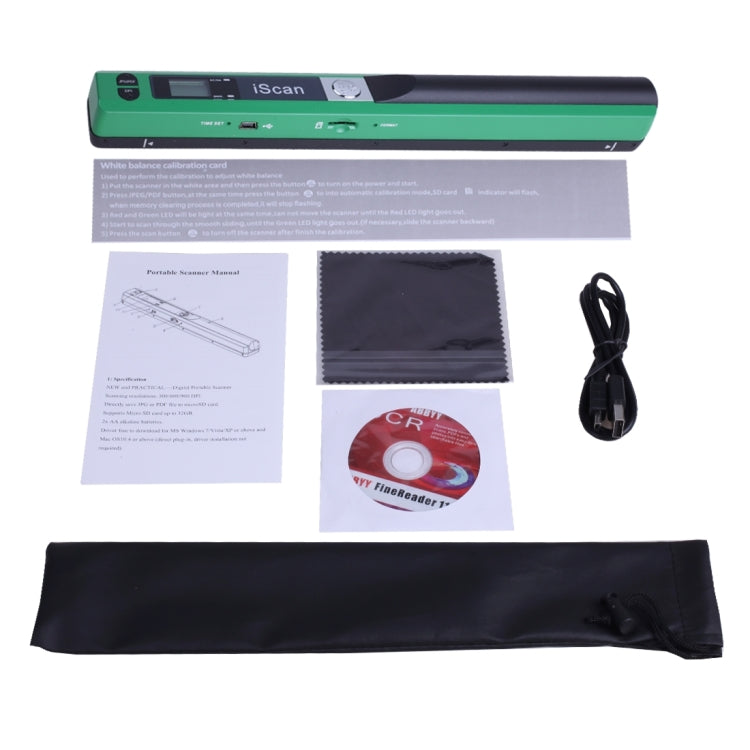 iScan01 Mobile Document Handheld Scanner with LED Display, A4 Contact Image Sensor(Green) - Consumer Electronics by buy2fix | Online Shopping UK | buy2fix