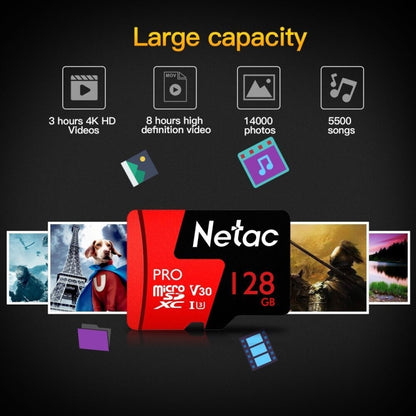 Netac P500 PRO 128GB U3 Speed Level Automobile Data Recorder Monitor Camera Memory Card TF Card - Micro SD Card by Netac | Online Shopping UK | buy2fix