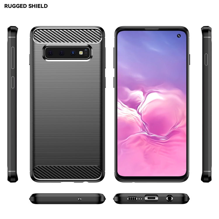 Brushed Texture Carbon Fiber TPU Case for Galaxy S10 - Galaxy Phone Cases by buy2fix | Online Shopping UK | buy2fix